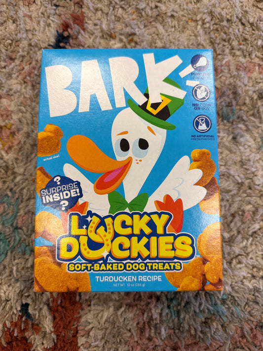 Lucky Duckies soft-baked dog treats turducken recipe XL box 10oz