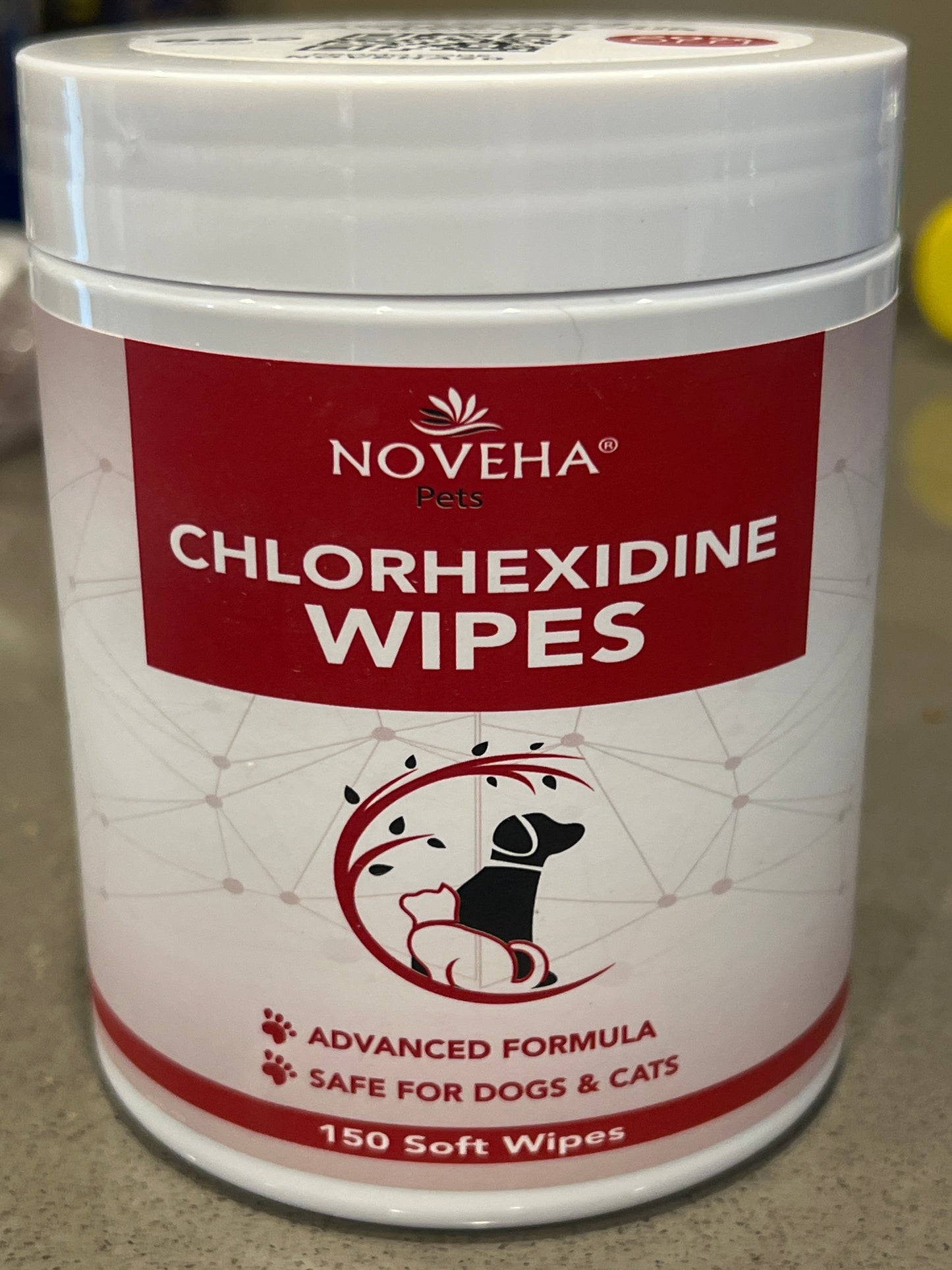 Noveha Chlorhexidine pet wipes/pads 150 wipes/pads