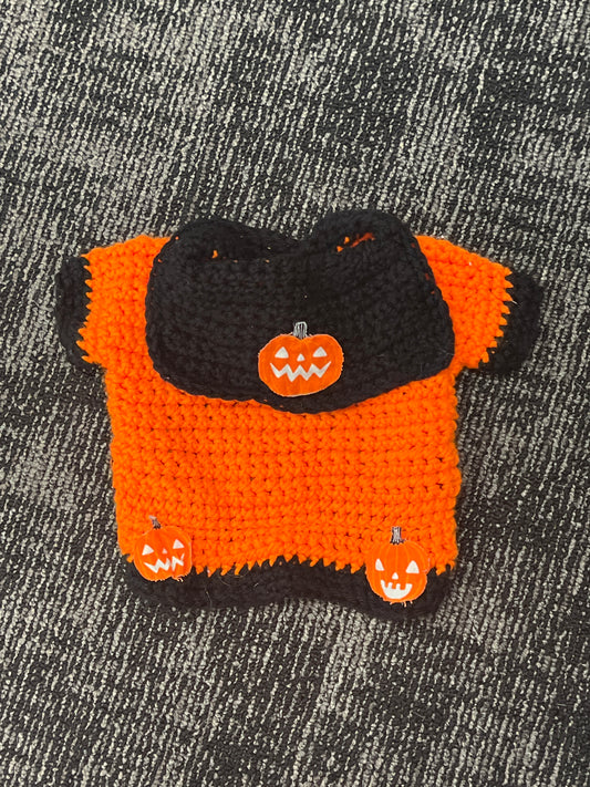 Pet Costume hand crocheted Halloween pumpkin sweater