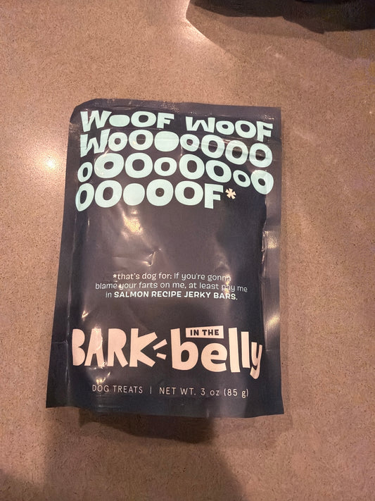 Bark in the Belly Salmon Recipe jerky bars dog treats