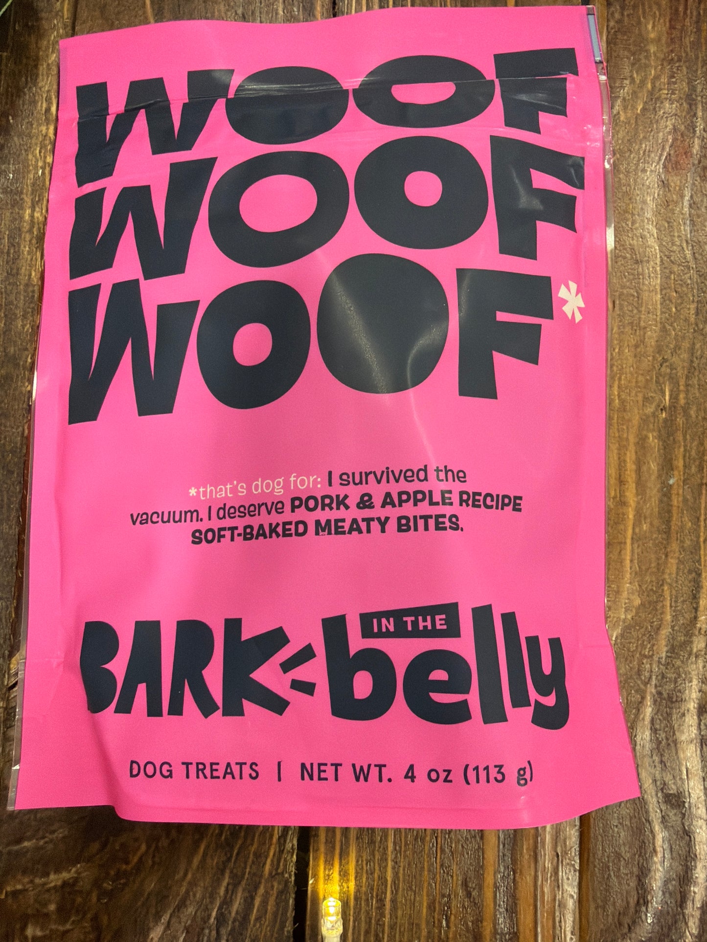 Bark in the Belly pork & apple recipe soft-baked meaty bite treats