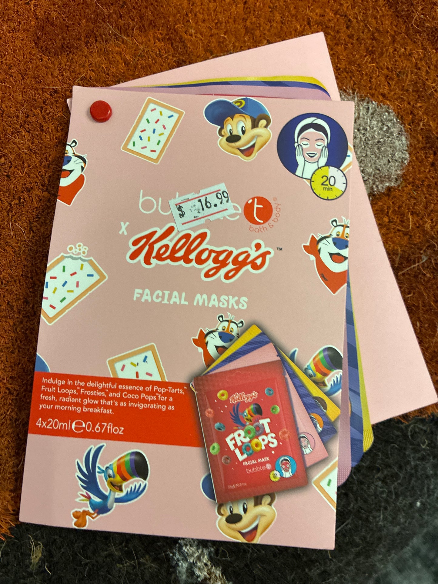 Kellogg’s cereal facial mask set  of 4