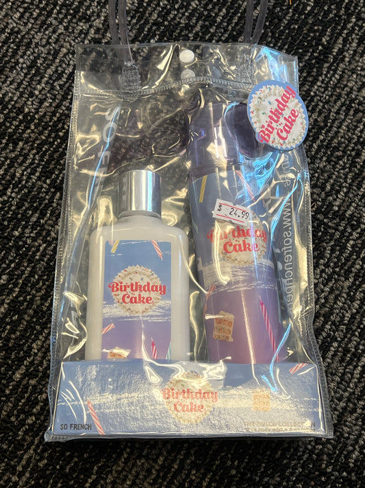 So French Birthday Cake body mist and lotion gift bag