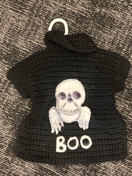 Pet Costume Boo skeleton hand crocheted coat jacket size medium