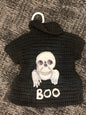 Pet Costume Boo skeleton hand crocheted coat jacket size medium