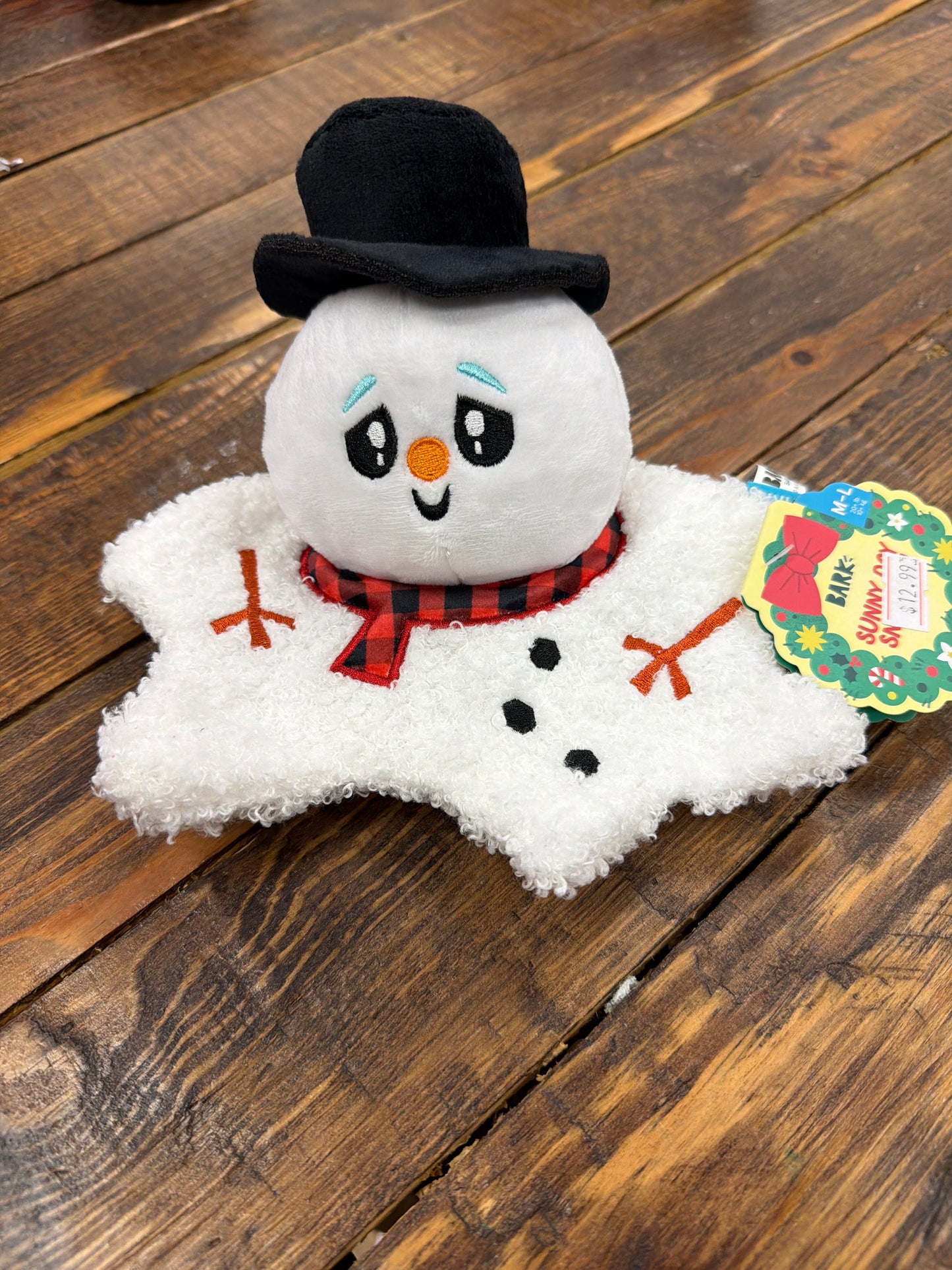Bark Sunny Day Snowman dog toy size M/L
