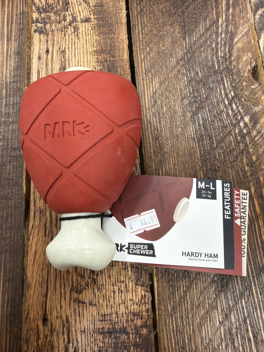 Bark Super Chewer Hardy Ham dog toy size m/l