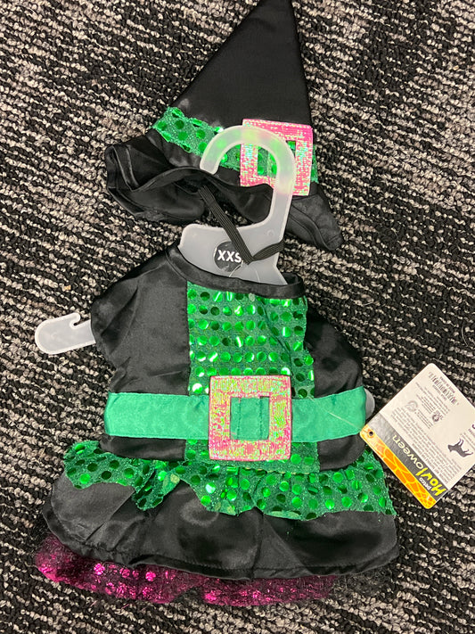 Pet Costume Witch dress and hat size xxs