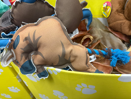 Scoochie Charging Bull Rope Dog Toy Plush