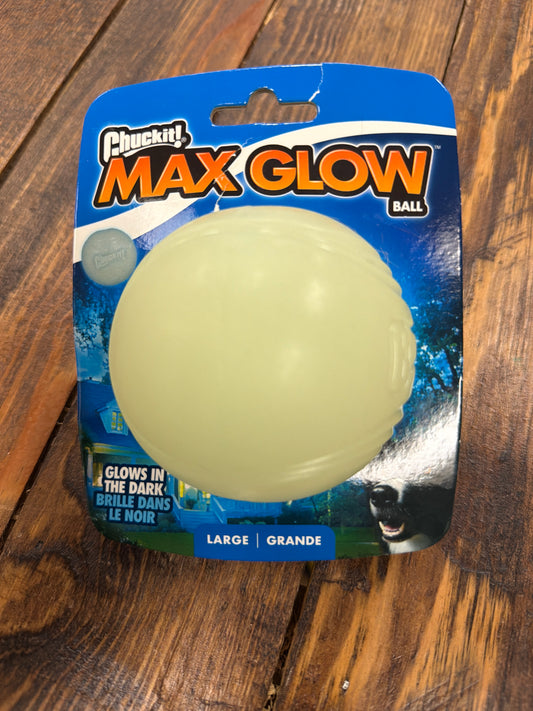 Chuck it! Max Glow ball dog toy glows in the dark Large