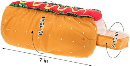 Hot Dog Design Pet Costume, Funny Warm Hoodie for Dogs and Cats, Halloween Christmas Apparel Cosplay for Puppies and Kitten - Size XXS