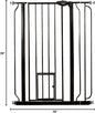 Carlson Extra Tall Walk Through Pet Gate with Small Pet Door, for Openings 29"-39" Wide, Includes 4-Inch Extension Kit, 4 Pack Pressure Mount Kit and 4 Pack Wall Mount Kit, Black