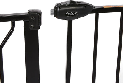 Carlson Extra Tall Walk Through Pet Gate with Small Pet Door, for Openings 29"-39" Wide, Includes 4-Inch Extension Kit, 4 Pack Pressure Mount Kit and 4 Pack Wall Mount Kit, Black