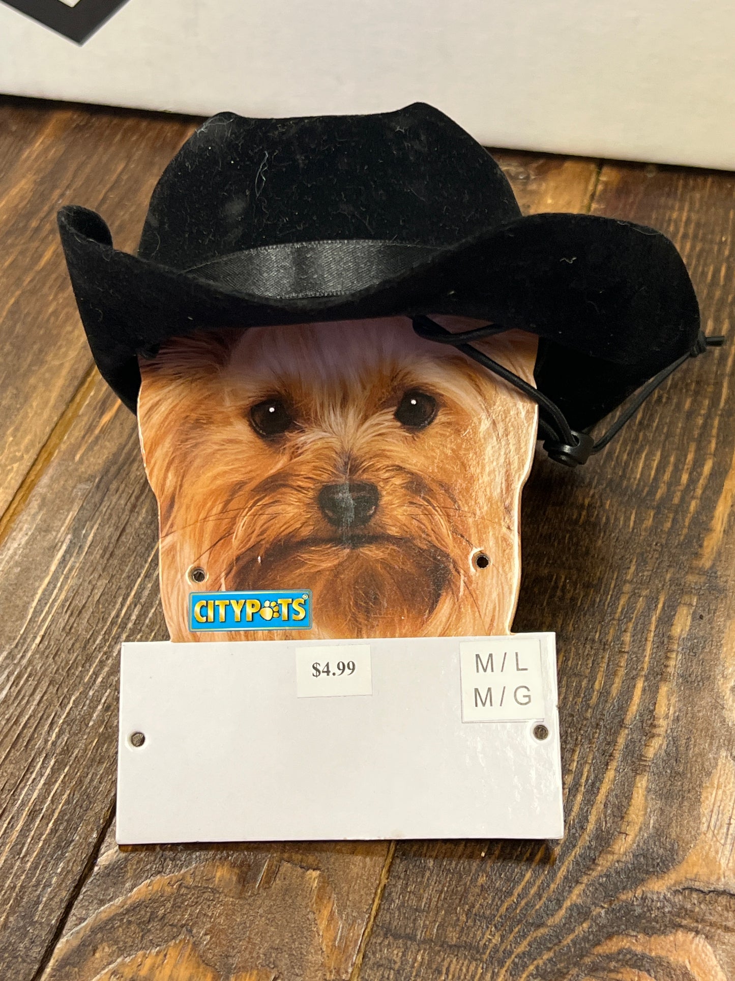 Black Cowboy Hat for Pets size M/L
