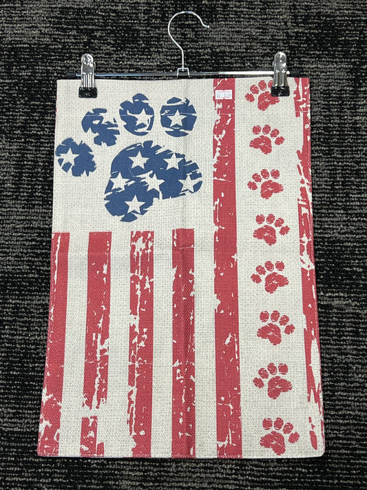 Patriotic pet garden flag woven fabric