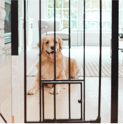Carlson Extra Tall Walk Through Pet Gate with Small Pet Door, for Openings 29"-39" Wide, Includes 4-Inch Extension Kit, 4 Pack Pressure Mount Kit and 4 Pack Wall Mount Kit, Black