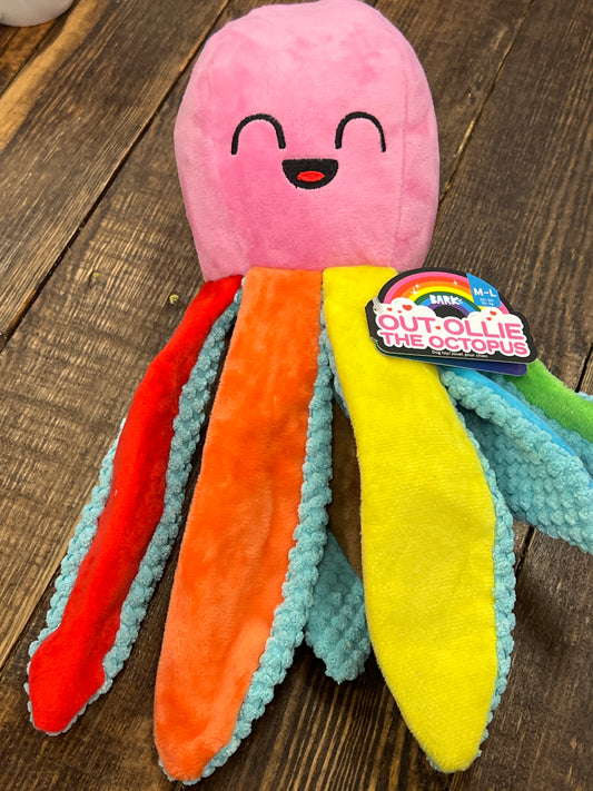 Bark Out Ollie the Octopus dog toy size Large