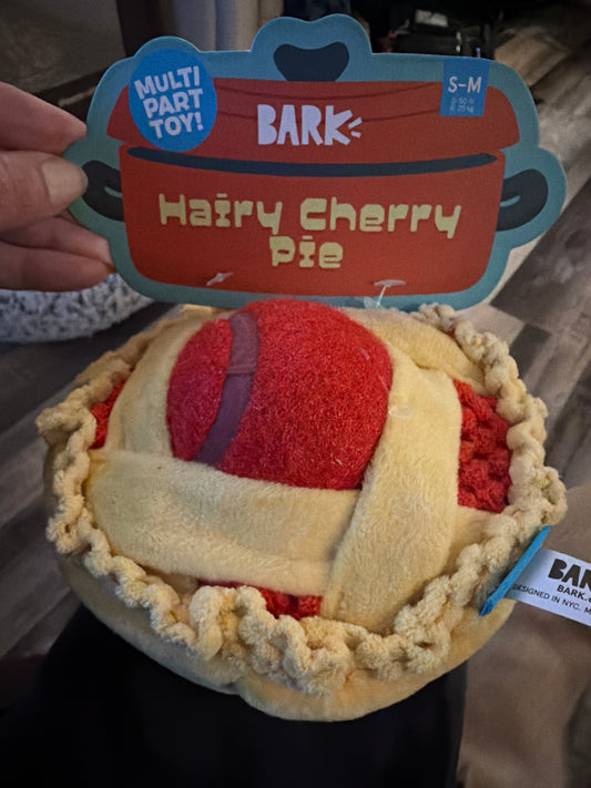 Bark Hairy Cherry Pie dog toy s/m