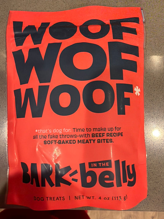 Bark in the Belly beef recipe soft baked meaty bites dog treat