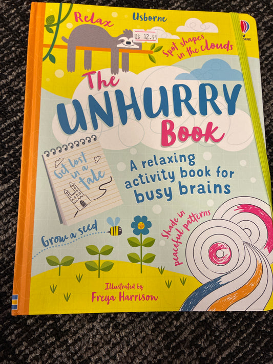 The unhurry book activity book by Usborne illustrated by Freya Harrison