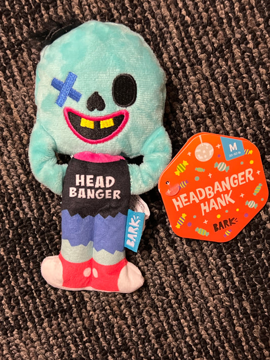 Bark Headbanger Hank dog toy size medium