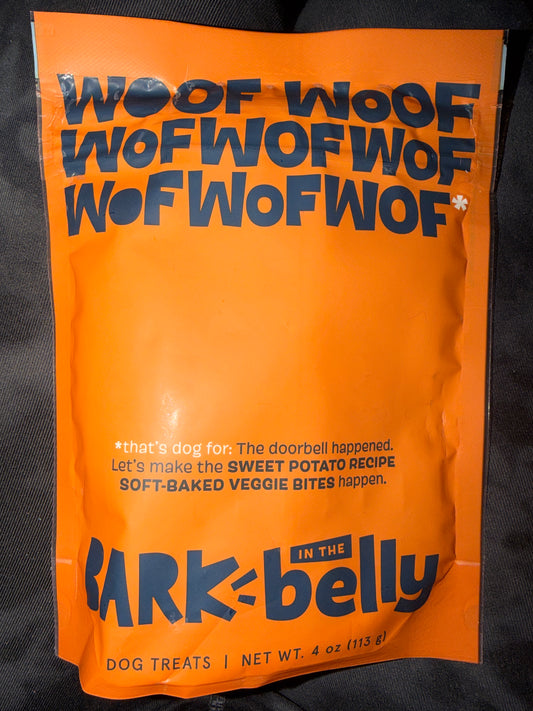 Bark in the belly soft-baked dog treats sweet potato veggie bites