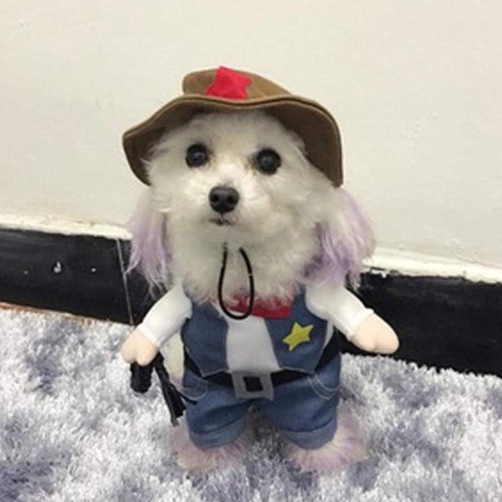 Halloween Cat Cowboy Costume Hat Funny Costume for Cats & Small Dogs- XL