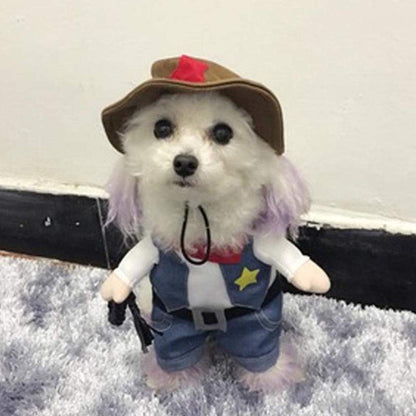 Halloween Cat Cowboy Costume Hat Funny Costume for Cats & Small Dogs- XL