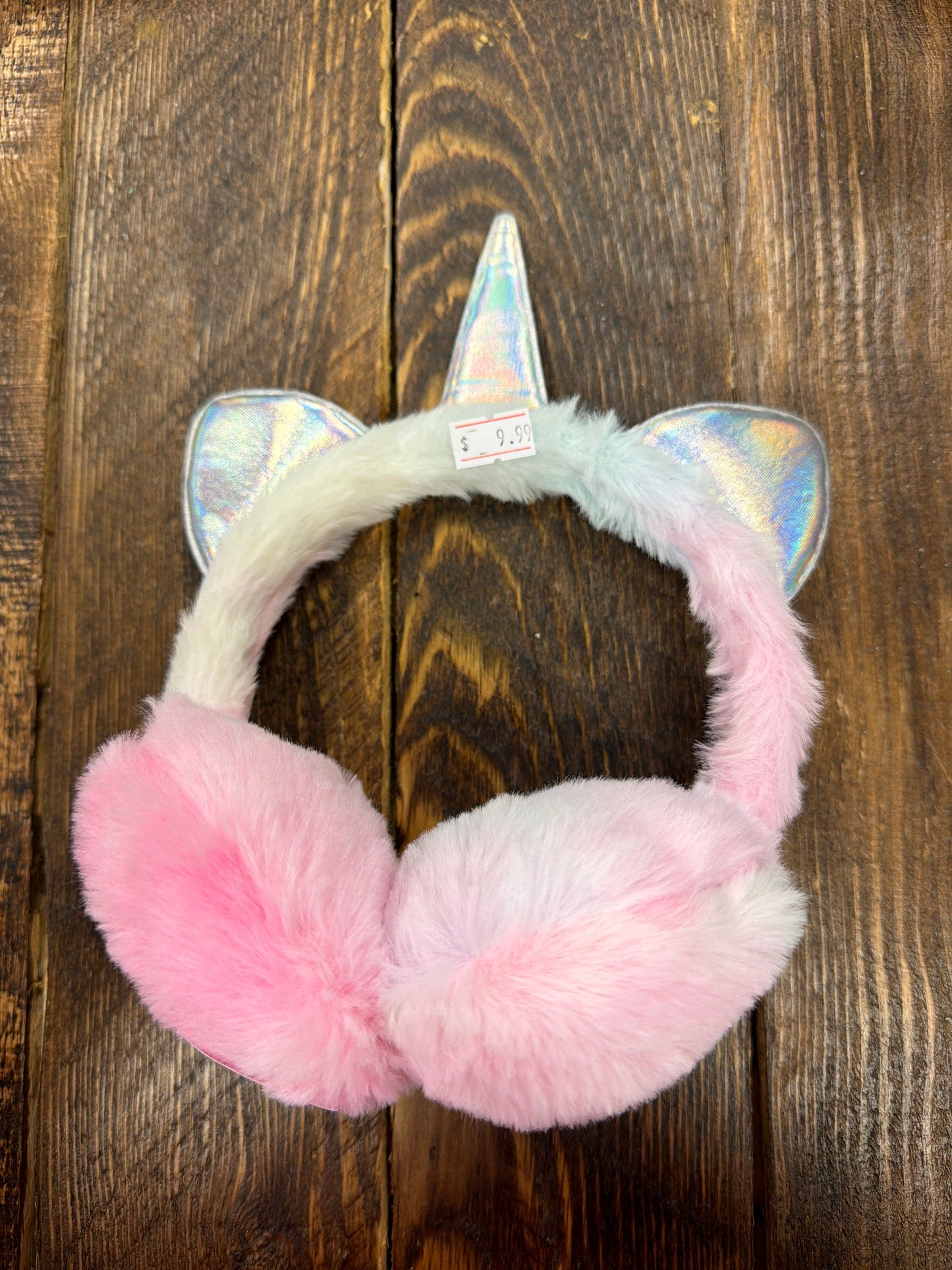 Pink Rainbow pastel Unicorn Cat Ear Muffs Teens adults