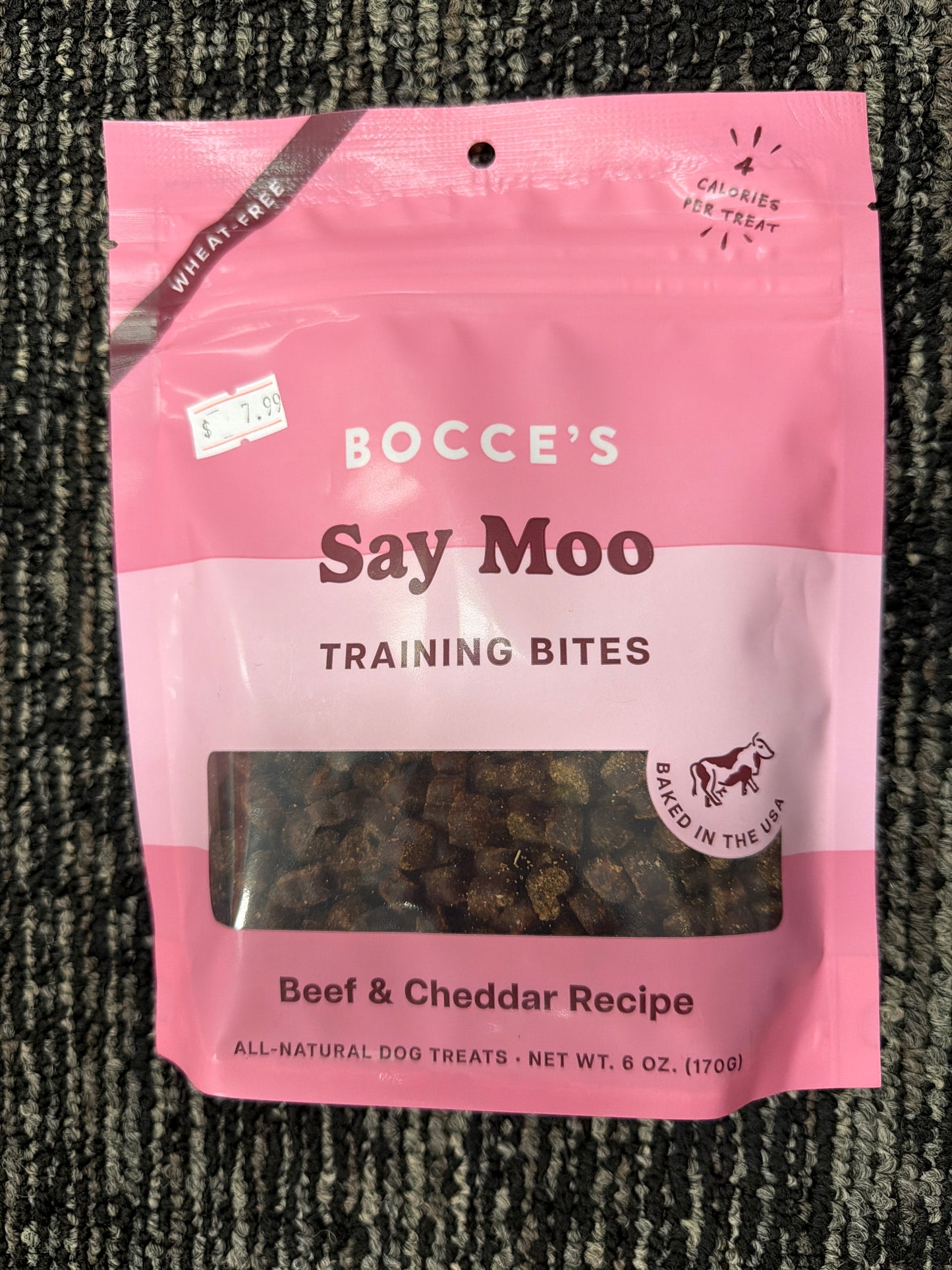 Bocce’s Say Moo Training Bites  beef & Cheddar 6oz