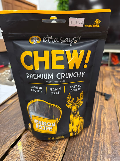 Etta Says! Premium crunchy Venison dog chew treats
