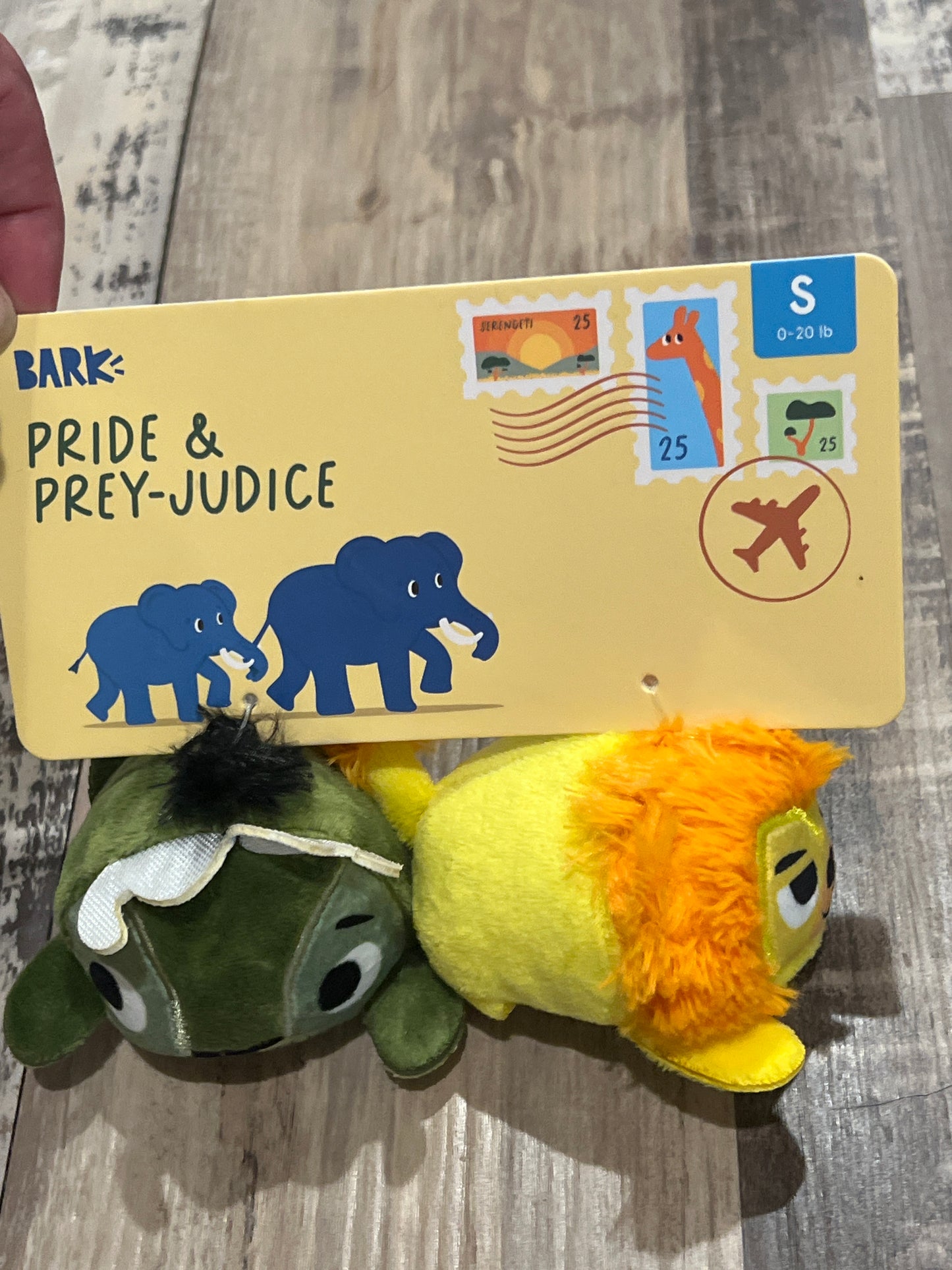 Bark Pride & Prey-judice small dog toy