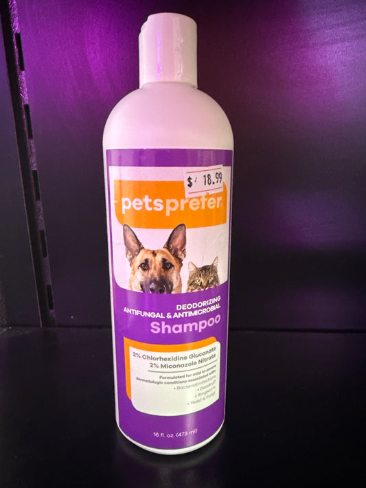Pets Prefer Deodorizing Anti-fungal Antimicrobial Dog Cat Pet Shampoo 16oz