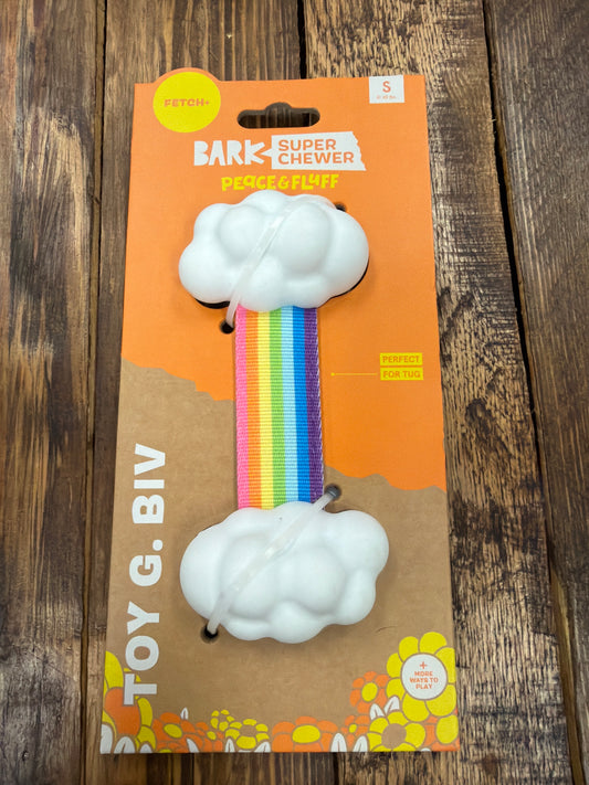 Bark Super Chewer Toy G. Biv peace & fluff dog toy size s