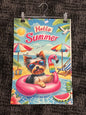 Hello Summer Yorkie garden flag