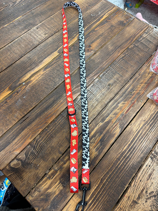 Pet Scout Shop reversible medium lead leash cow/fried chicken 5ft long