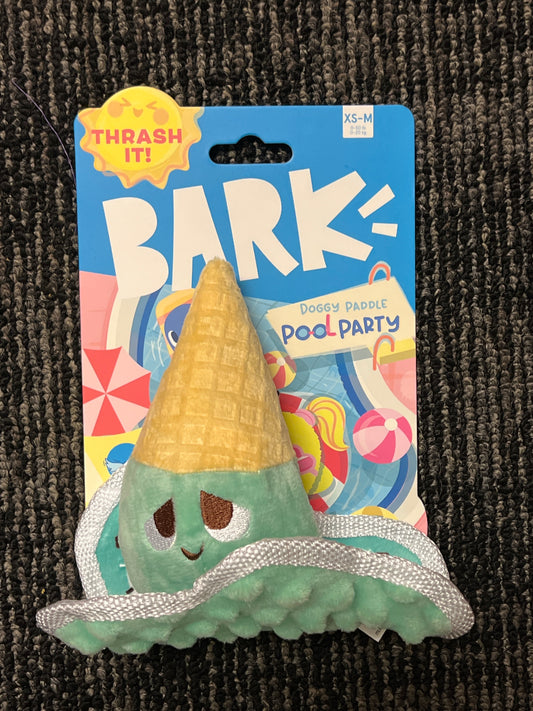 Bark Melted Minty Monty Ice Cream cone dog toy size xs-m