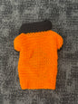 Pet Costume hand crocheted Halloween orange/black sweater size medium
