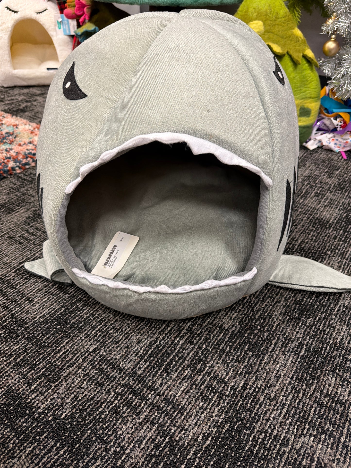 Grey Shark Pet Cave bed size small