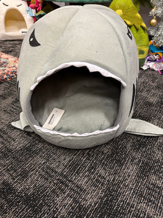 Grey Shark Pet Cave bed size small