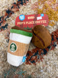 Bark Pup’s Place Coffee dog toys size medium