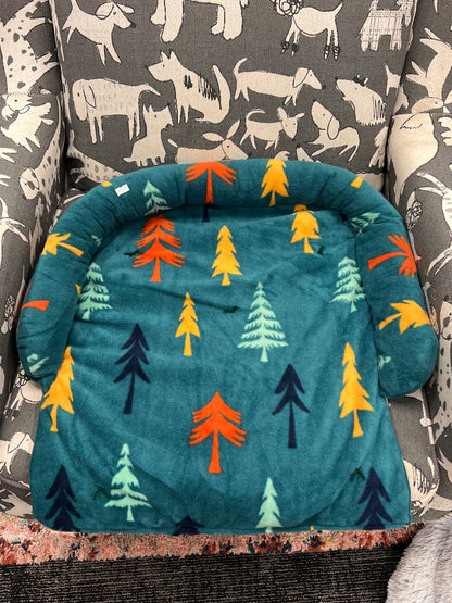 Calming fleece Pet Couch Chair furniture protecting bed washable removable medium  pine trees