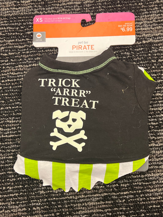 Dog costume t-shirt Pirate Trick Arrr Treat size XS