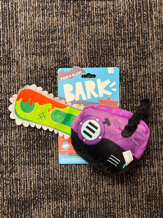 Bark Texas Chainspaw dog toy size s-m