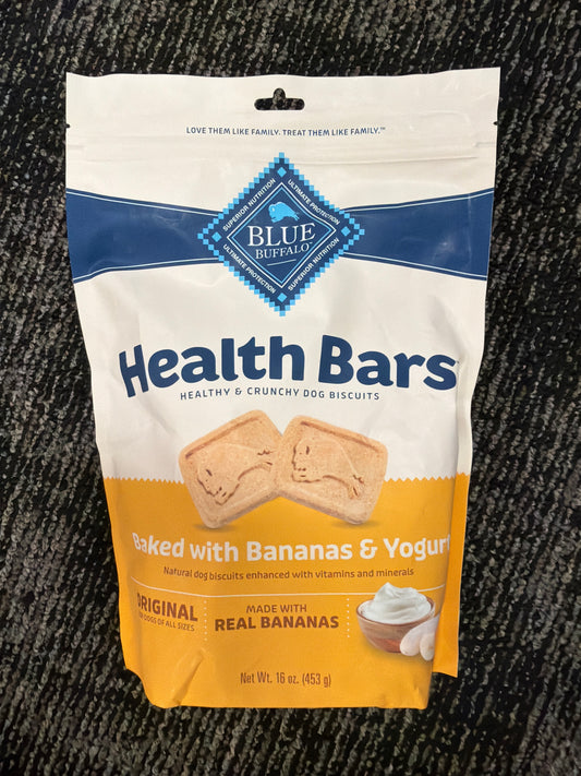 Blue Buffalo Health Bars Banana & Yogurt dog treat biscuits 16oz