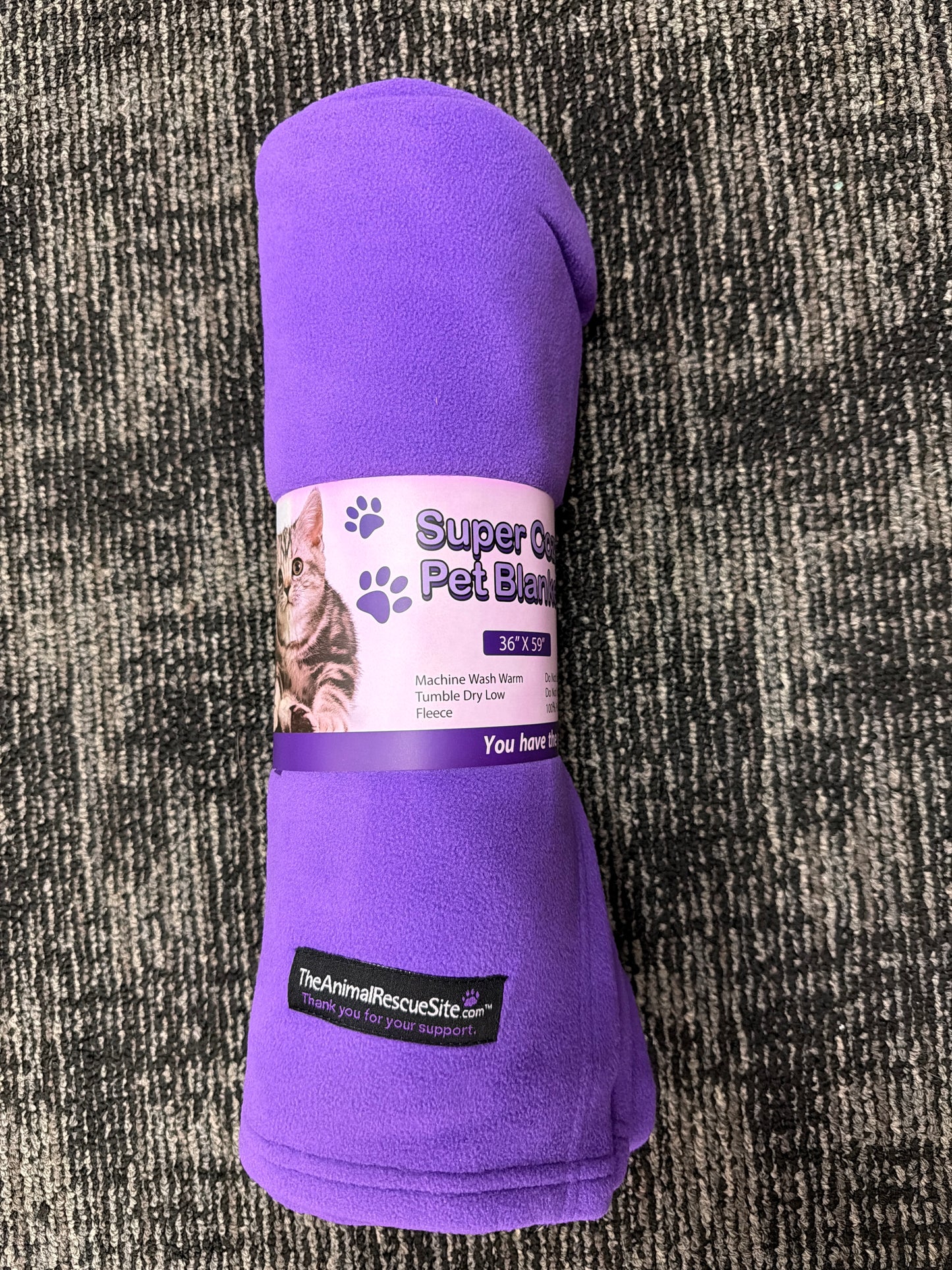 Super Cozy Pet Blanket 36”x59” purple fleece