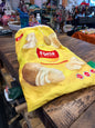 Cat Puppy Toy Sleeping Bag Cute Potato Chip Bag Design Hanging Snack Toy Crinkle Paper Pet Accessories Yellow