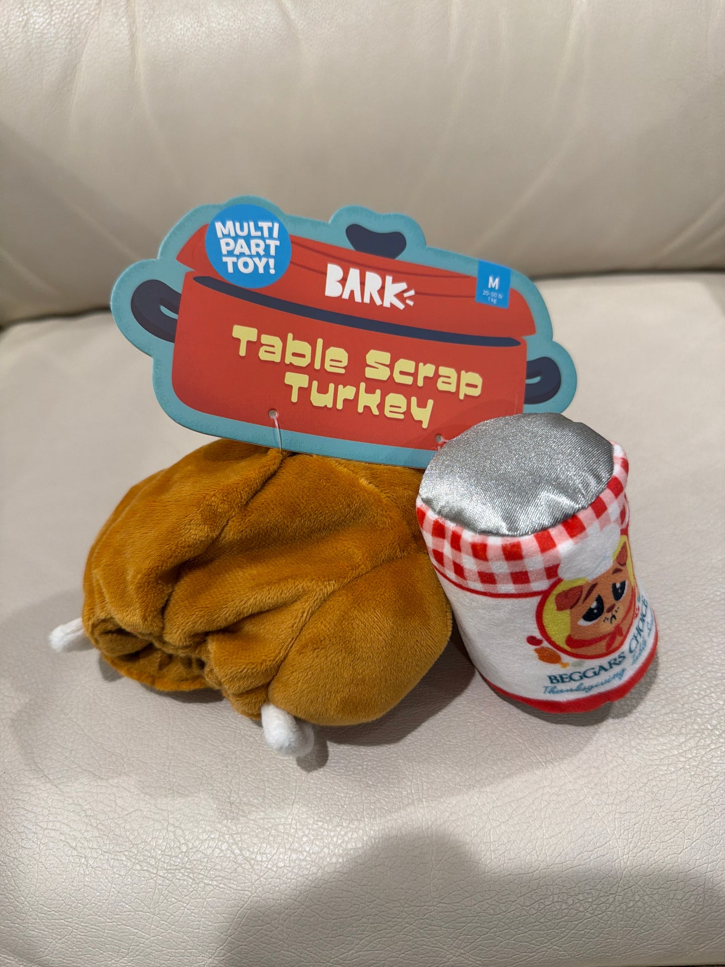 Bark Table Scrap Turkey dog toy size M