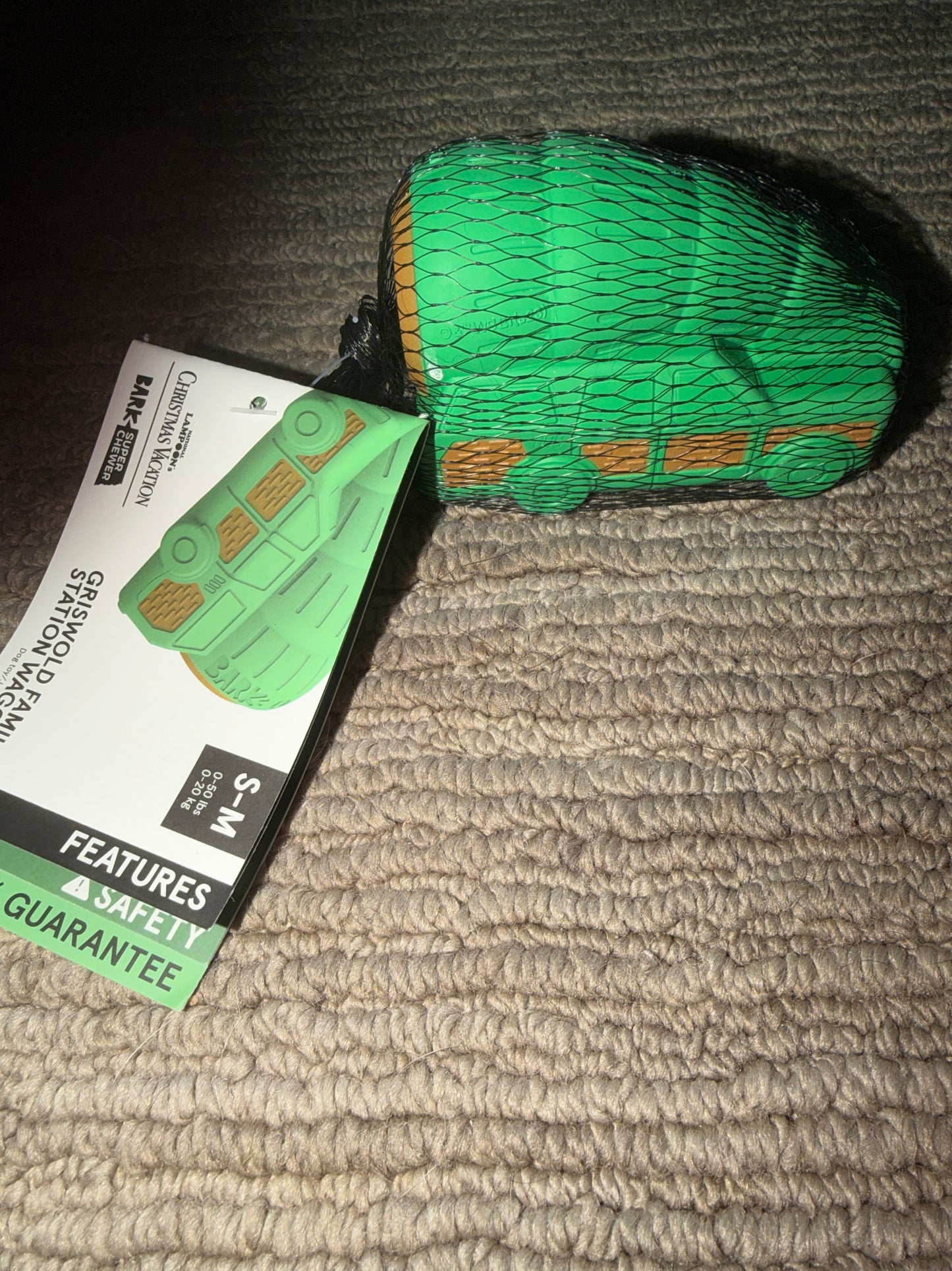 Bark Christmas Vacation Super Chewer Griswold Station Waggin’ dog toy size s/m