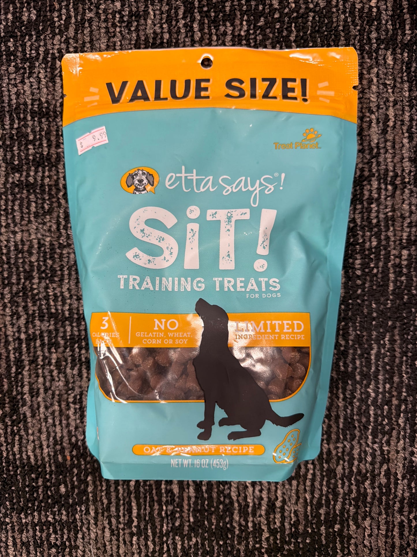 Etta Says! Sit! Training treats value size 1lb bag Oat & Peanut butter